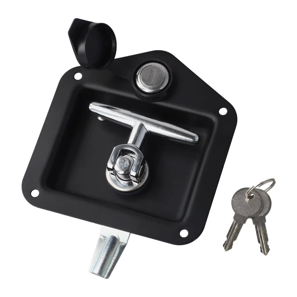 Compact Folding Lock Black Stainless Steel Lock User Convenience T-handle Lock Truck