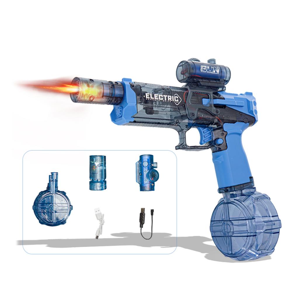 USB Chargeable Electric Water Gun With Realistic Flame Effect High Capacity Squirting Toy For Outdoor Beach And Pool Fun