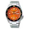 5 Sports Orange Dial Silver Stainless Steel