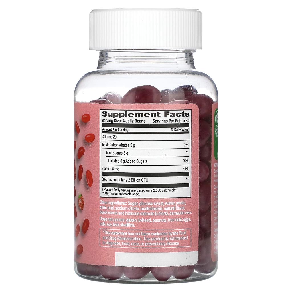 Probiotic Jelly Beans, Strawberry Blast, 120 Jelly Beans (0.5 Billion Cfu Per Jelly Bean)