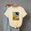 Vincent Van Gogh Cat Print T Shirt Women's Crew Neck Short Sleeve Tshirt Casual Y2k T-shirt Summer Graphic Tees Tops Clothes