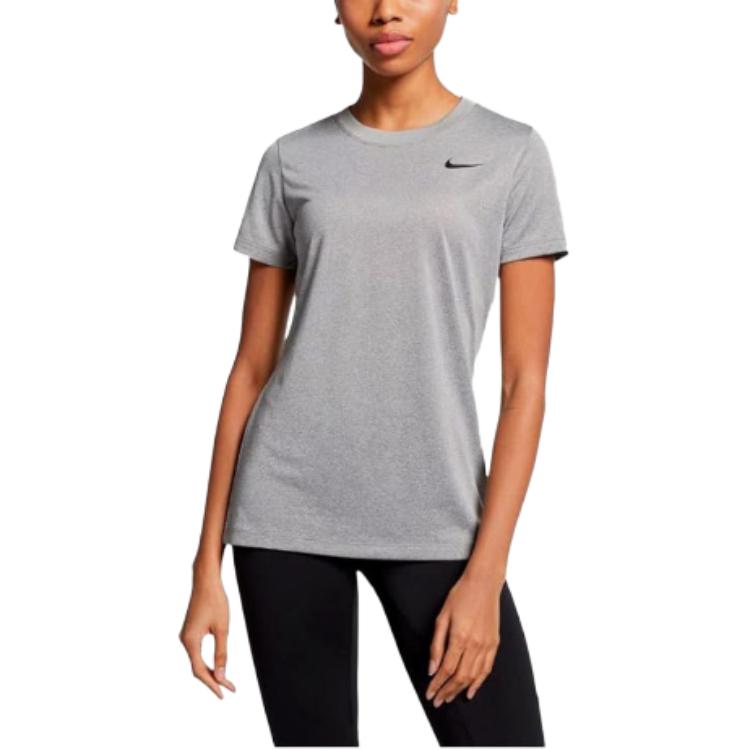Nike Clothing T Shirts Women s Gray Crew Neck AQ3210-063 S