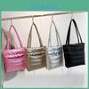 Trendy Street Style Cotton Tote Bag For Women Large Capacity Zippered Handbag
