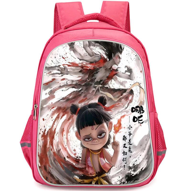 Nezha 2 Mo Tong Nao Hai Ao Bing Girls School Backpack Lightweight Oxford Bookbag Large Capacity For Elementary Students