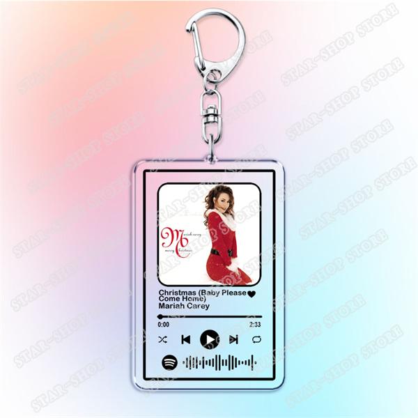 All I Want for Christmas Is You Music Keychains for Women Accessories Bag Santa Claus Code Keying Jewelry Fans Festival Gifts