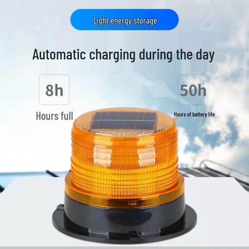 Car Solar Magnetic LED Flashing Light - Night Signal & Warning Lamp