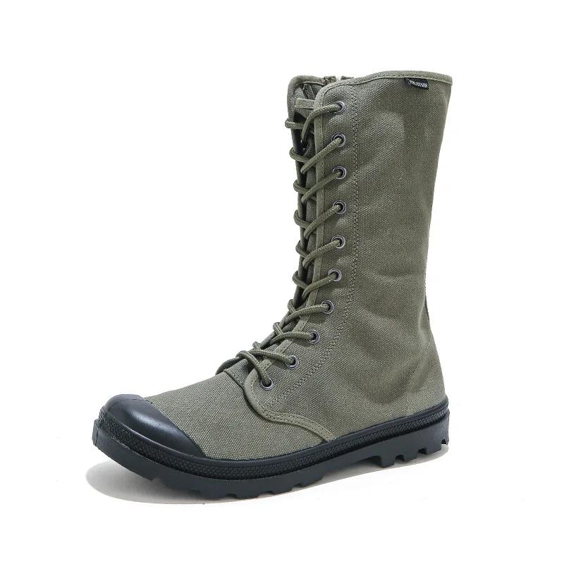 Men's Casual Canvas Boots  Autumn High Top Boots Fashion Outdoor Non-slip Hiking Boots Men Lace Up Casual Ankle Botas