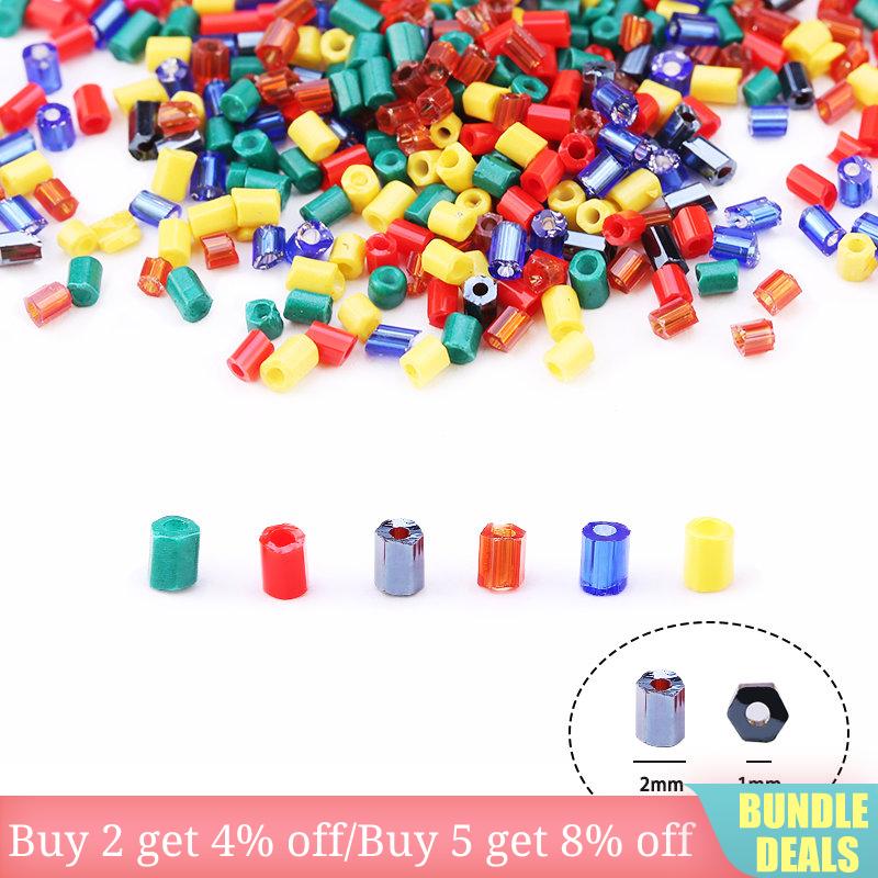 2mm Hexagon Shape Glass Tube beads Set Seed Beads Kits Charm Czech beads Bracelet Necklace DIY Jewelry Making Accessories