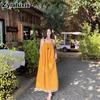 Tropical Island Dopamine Dressing Long Dress for Women - Bali Beach Photo Shoot Outfit