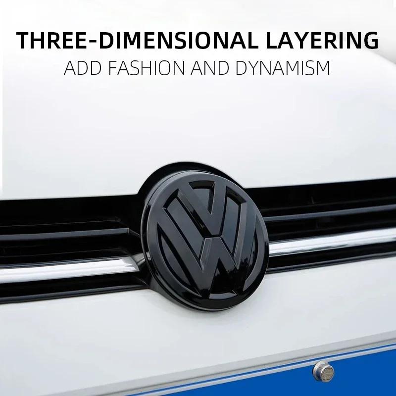 Car Glossy Black Front Grill Badges Rear Trunk Emblem Lid Covers Logo Sticker For VW Volkswagen GOLF 6 MK6 10-13 Accessories ze9