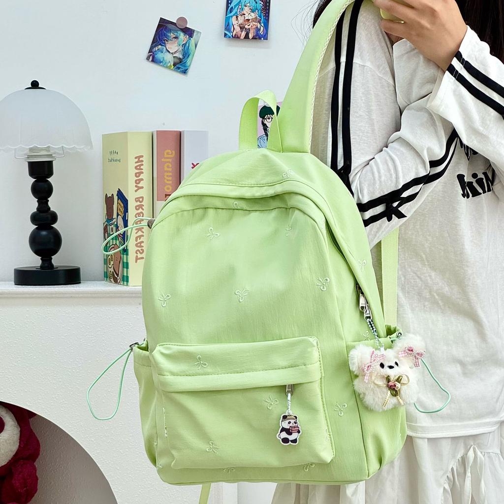 Schoolbag Japanese ins small fresh solid color versatile schoolbag large capacity junior high school student backpack leisure travel backpack