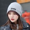 Solid Color Head Wrap Cap Ruffle Beanie Scarf Casual Turban Hat
