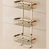 Yuzhu Gold-Plated 3-Tier Wall-Mounted Bathroom Corner Shelf