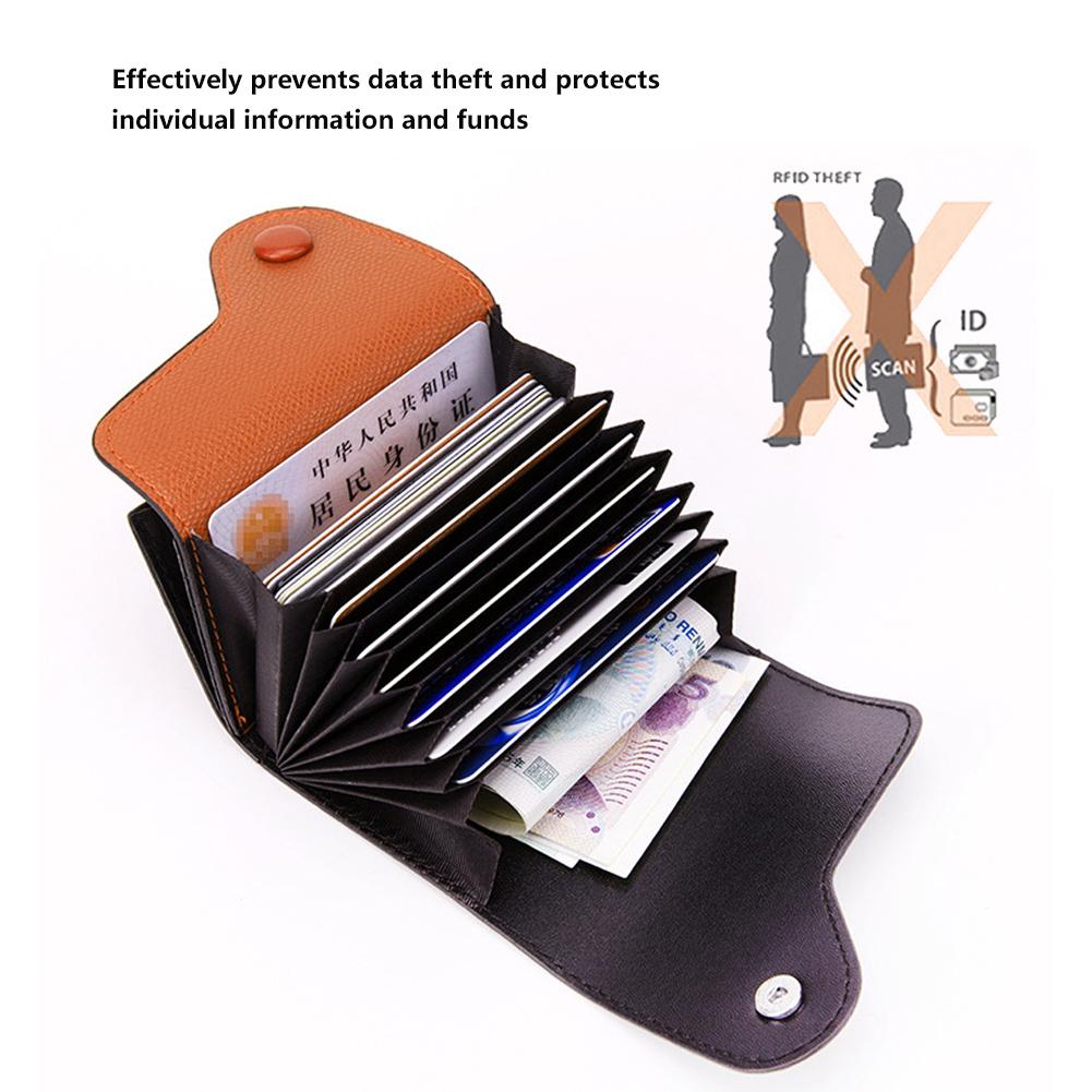 Portable PU Leather Stylish Anti Theft Card Bag Holder Container Storage Organizer Mother