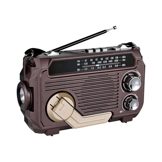 Solar Hand Crank Emergency Radio Rechargeable Waterproof Bluetooth-compatible Speaker AM/FM Solar Powered Radio