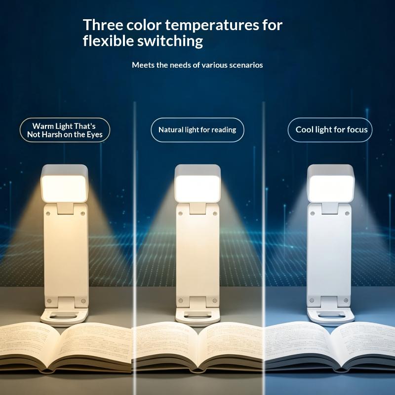 LED Clip On Desk Book Light Battery Powered 3 Color Eye Protection Portable Lamp for Home School Reading