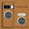 Business Retro Matte Lambskin Leather Case For Google Pixel 10 9 8 7 6 A Pro XL Metal Magnetic Car Holder TPU Soft Protect Cover