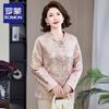 ROMON Women's Chinese Style Autumn Floral Blouse