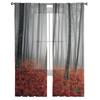 Red Leaves Forest Sheer Curtains for Living Room Modern Voile Curtain Bedroom Tulle Curtains Window Drapes Decor