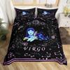 Gemini King Queen Duvet Cover Constellation Horoscope Comforter Cover Astrology Galaxy Bedding Set Star Polyester Quilt Cover