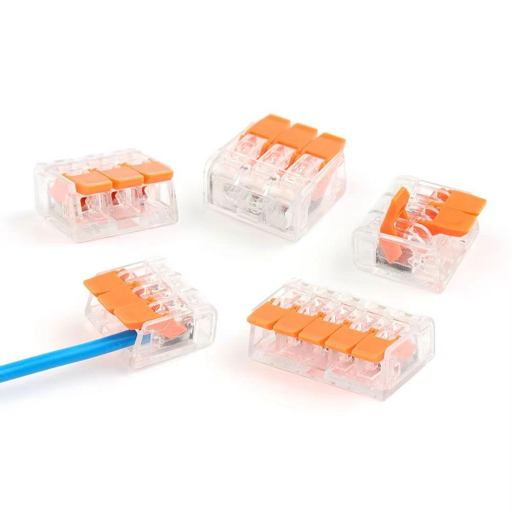 10Pcs Push-in Quick Terminal Block 2/3/4/5 Pins Wire Connector Terminals Electrical Wire Connector