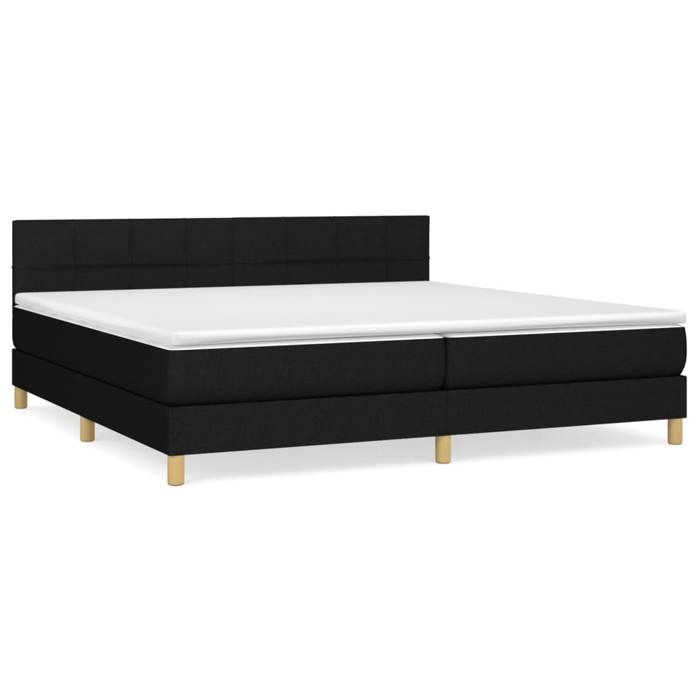 Maison Exclusive - Sommier à lattes de lit avec matelas Noir 200x200 cm Tissu
