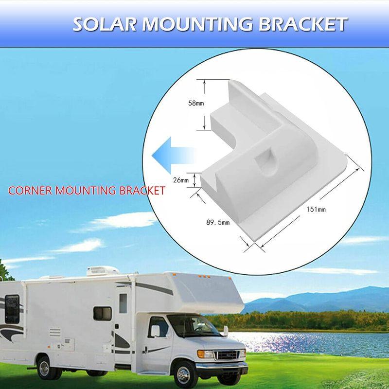 Solar panel ABS plastic mounting bracket with 5 non drilling corner kits, RV marine flat top camper and caravan installation