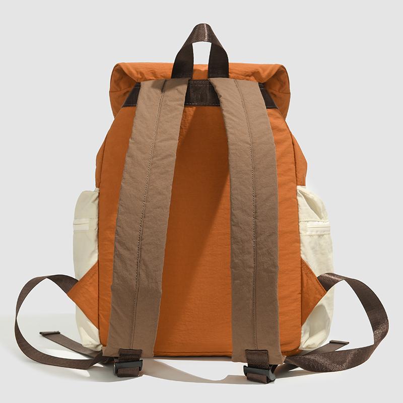 Large Capacity Travel Backpack Women's Lightweight Drawstring Backpack Color Block Student Schoolbag