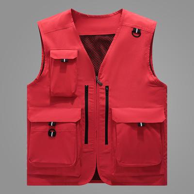 Gilet da uomo Primavera/Estate Sottile da esterno Multitasche Spalla a cammello Abbigliamento da lavoro Clip per cavalli Gilet da pesca da uomo