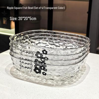 ZISIZ Transparent Ripple Fruit & Snack Plate
