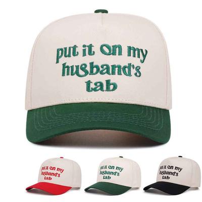 Put It On My Husband'S Tab Embroidered Stitching Baseball Cap Outdoor Cap Summer Shade