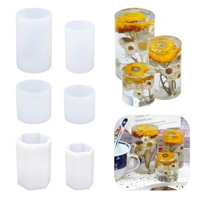 1 ks Formy na svíčky pro DIY řemesla Výroba voskových svíček 3D Výroba mýdel Vícevelikostní Pilíř Odlévání Silikonové formy Šestihranný válec
