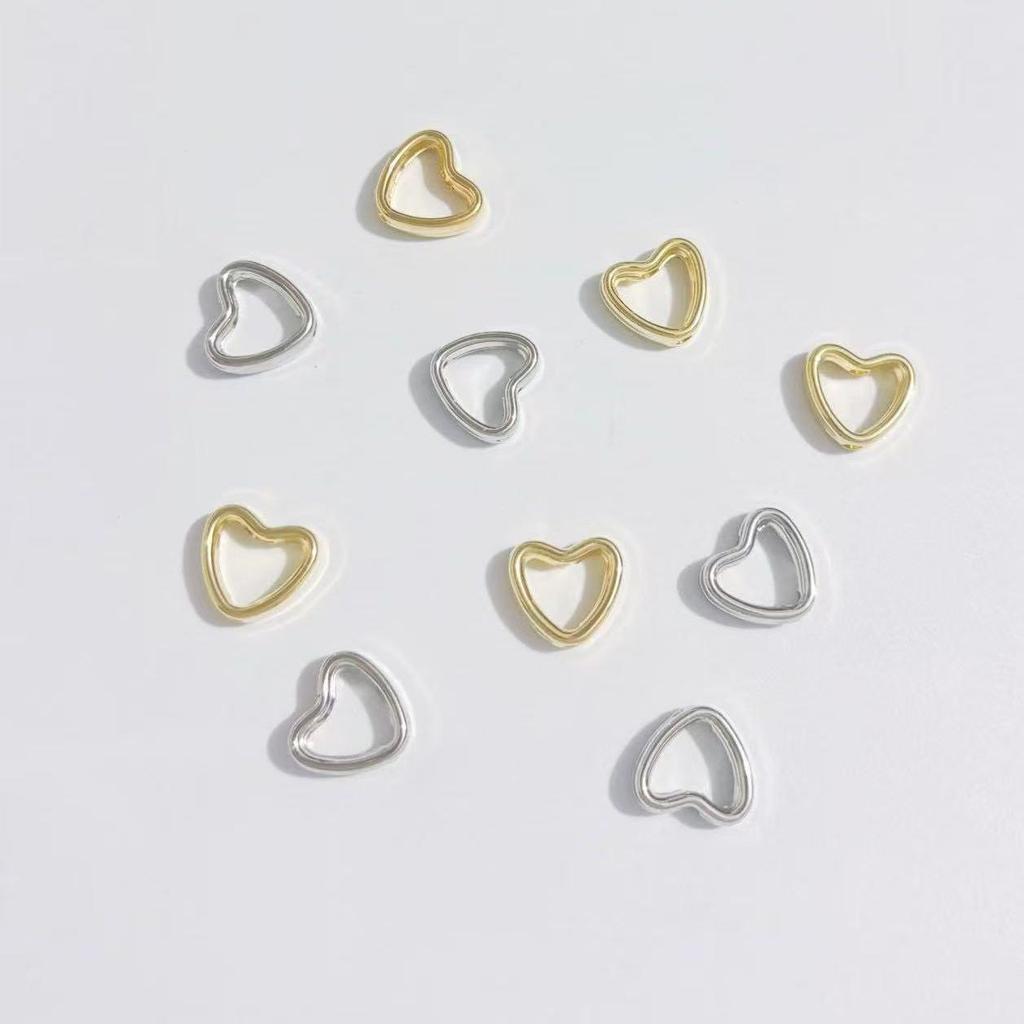 Heart-Shaped Double-Hole CCB Spacer Beads & Hollow Pendant for DIY Jewelry