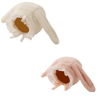 Lovely Rabbit Ears Baby Earflap Hat Winter Thicken Warm Bonnet Toddler Ear Protections Caps Cartoon Plush Girls Bonnet