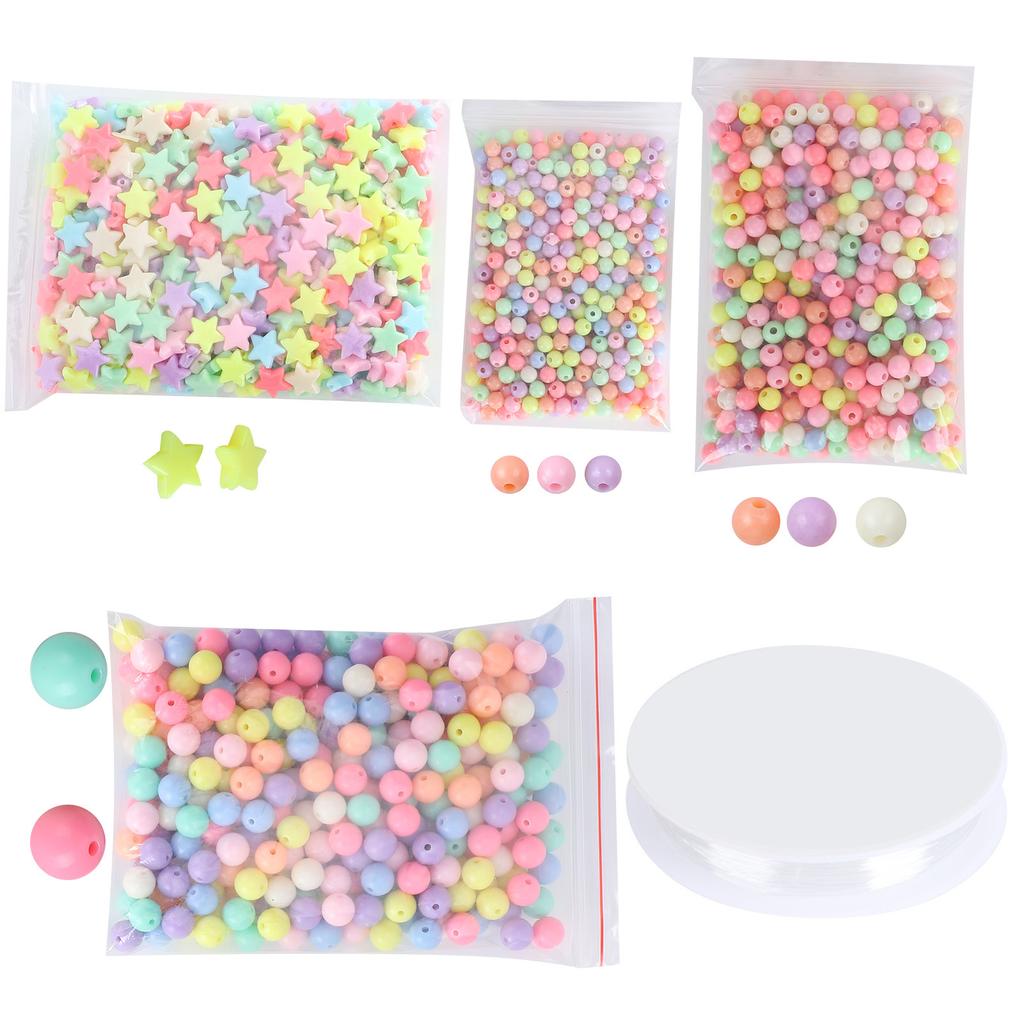 Round Beads Colorful FivePointed Star Handmade Bit DIY Crafts Supplies 6mm 8mm 10mm