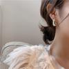 Korean Version Dongdaemun S911 Silver Needle Lucky Grass Imitation Shell Earrings Cute Sweet Semi-round Stud Earrings Female