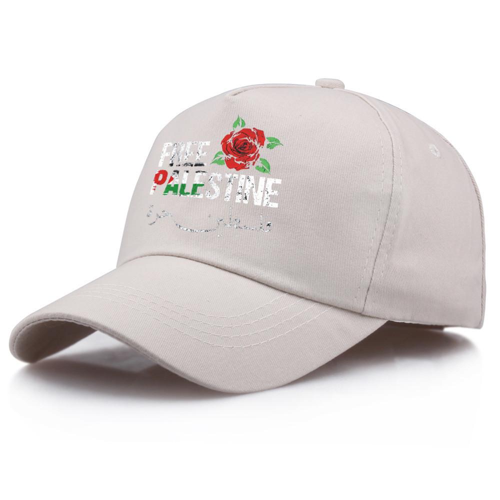 

Free Palestine Rose Letter Printed Baseball Cap Sun Protection Breathable Hat бежевый
