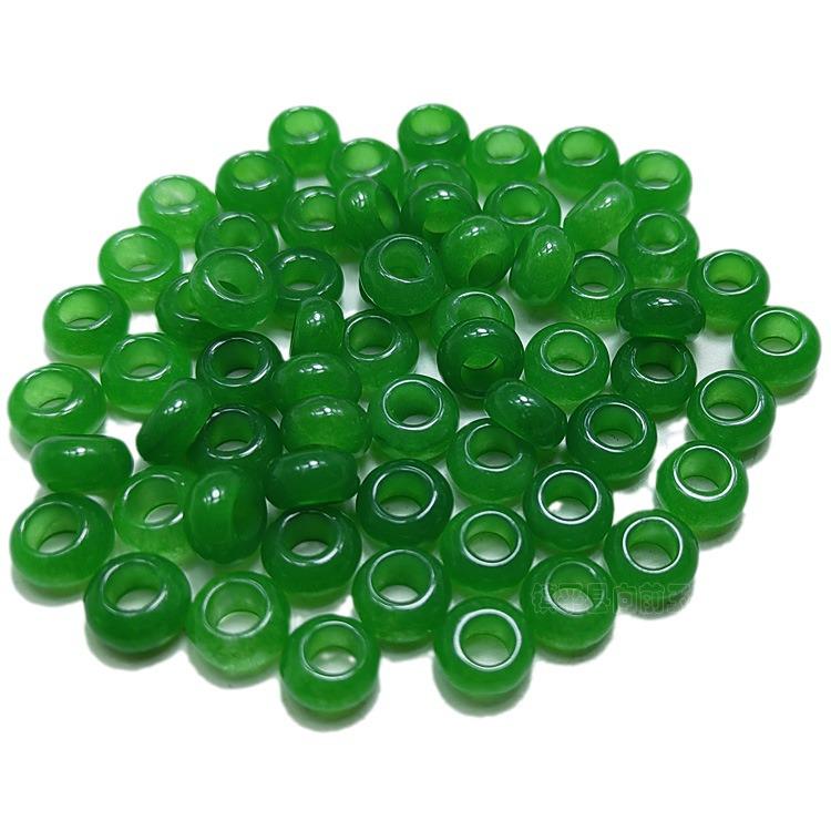 8mm Large Hole Malaysian Jade Abacus Beads for DIY Jewelry Spacer and Accessories 8mm Diameter, 4mm Inner Hole