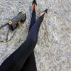 High Waist Black Stretch Leggings Women Slim Fit Footed Tights Long Pants Street Style