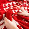 Anti-Cat Scratch Pet-Proof Non-Slip Fluffy Sofa Blanket Chinese Red Style Plush Sofa Throw Blanket Full Coverage Living Room Mat