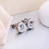 Stainless Steel Acrylic Crystal Stud Earrings for Women Men Punk Roman Number Clear Black CZ Bling Fashion Ear Jewelry