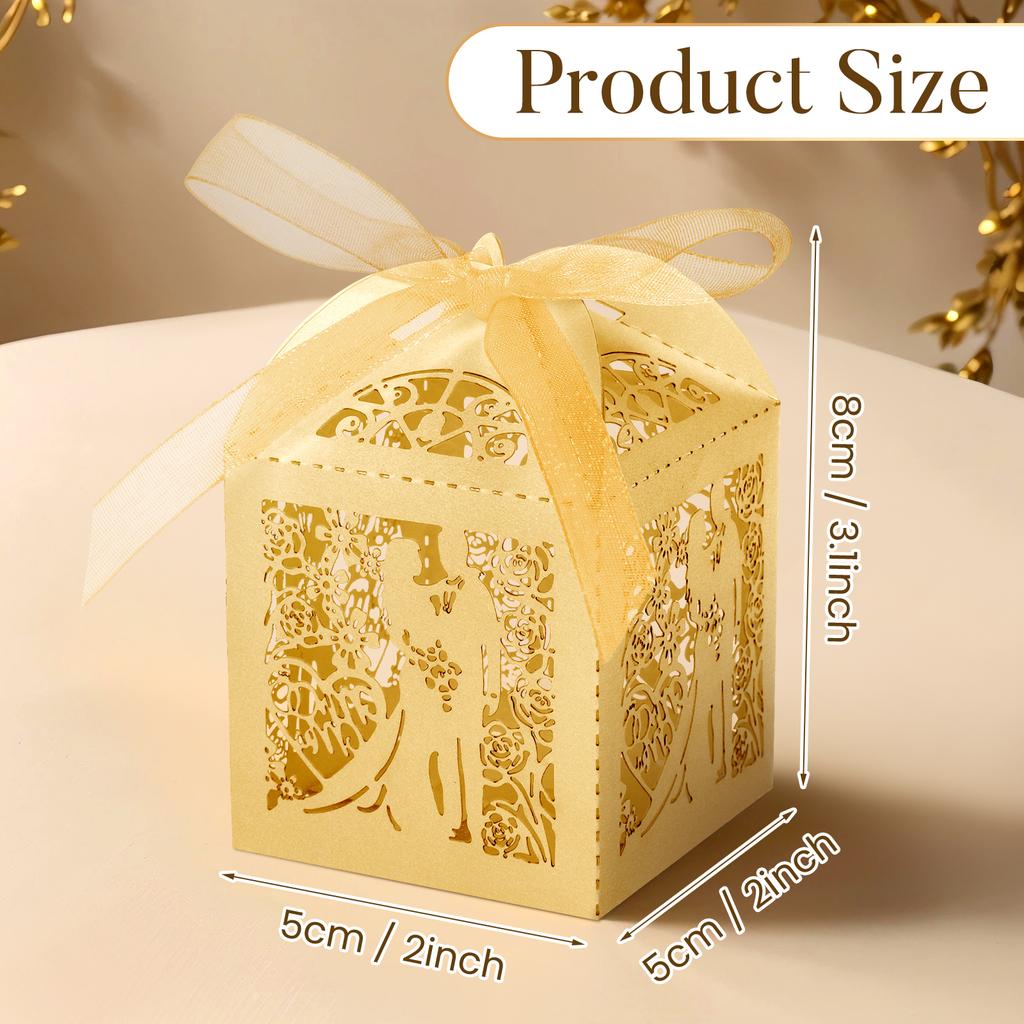 Cutii de bomboane de nuntă Cutii de bomboane pentru favoruri de nuntă Petreceri de nuntă Favors Decorațiuni Decupate cu laser Dantelă luxoasă decupată Pentru favoruri de petrecere