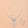 Wedding Clothing Accessories Super Flash Full Diamond Necklace Four-Piece Light Luxury Exquisite Jewelry Set Jewelry