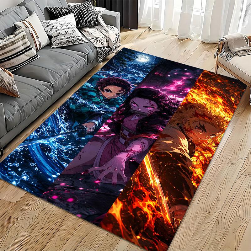 Anime-Inspired Battle Artwork suitable as a non-slip mat for the living room or bedroom sofa