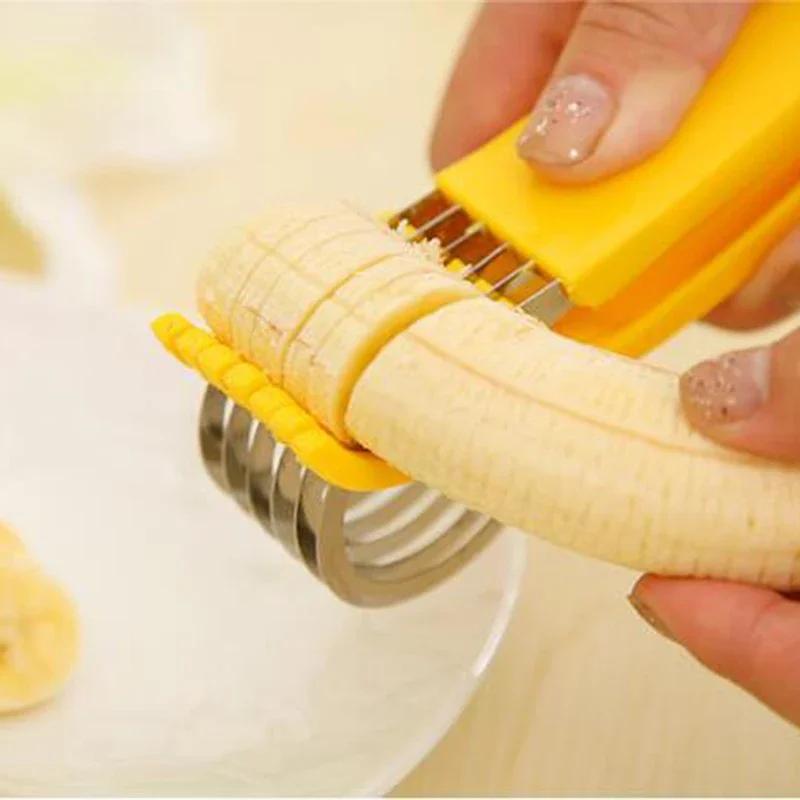 Stainless Steel Banana Cutter: All-in-One Fruit, Vegetable, Sausage Slicer for Salads - Must-Have Kitchen Gadget Kitchen Gadgets