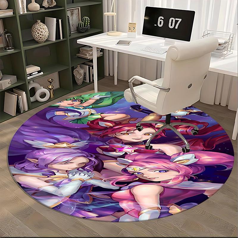 Fantasy Heroes,Anime Characters Chair Mat Round Rug Office Carpet, Non Slip, Suitable for Living Rooms, Bedrooms Decor 1205544a