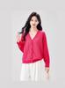 Plus Size Women's 2026 Spring Long Sleeve Knit Cardigan - Thin, Single-Breasted, Korean-Style Hollow Sweater