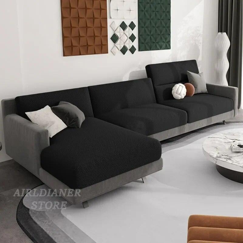 Jacquard Sofa Seat Covers Luxury Plain Sofa Cushion Cover Stretch Washable Sofa Cover Living Room Kids Spandex Home Decoration