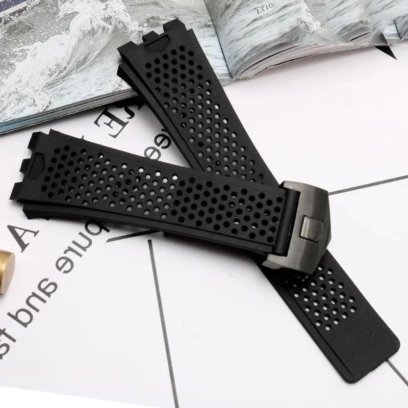 Gloednieuwe siliconen horlogeband voor TAG HEUER Carrera Series horlogeband voor heren concave convexe interface horlogeband armband
