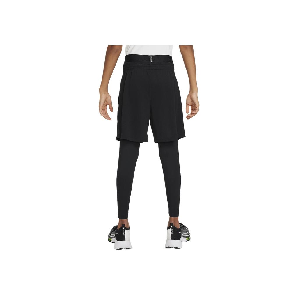 Nike Kids Printed Stretchy Mid-Rise Slim Fit Leggings Kids Leggings Black FJ6821-010